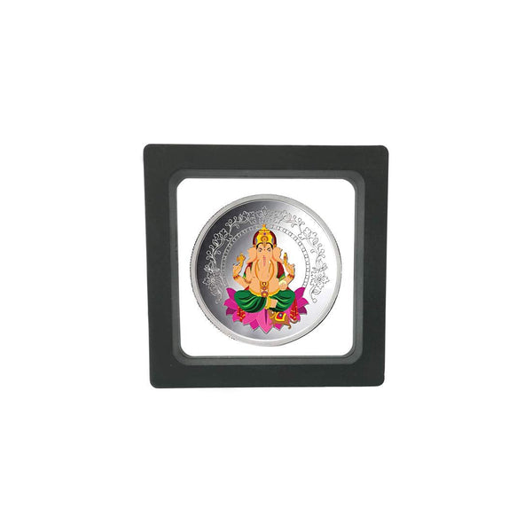 Taraash 999 Purity 20 gram Colorful Lord Ganesh Silver Coin With Gift Packaging By ACPL - Taraash
