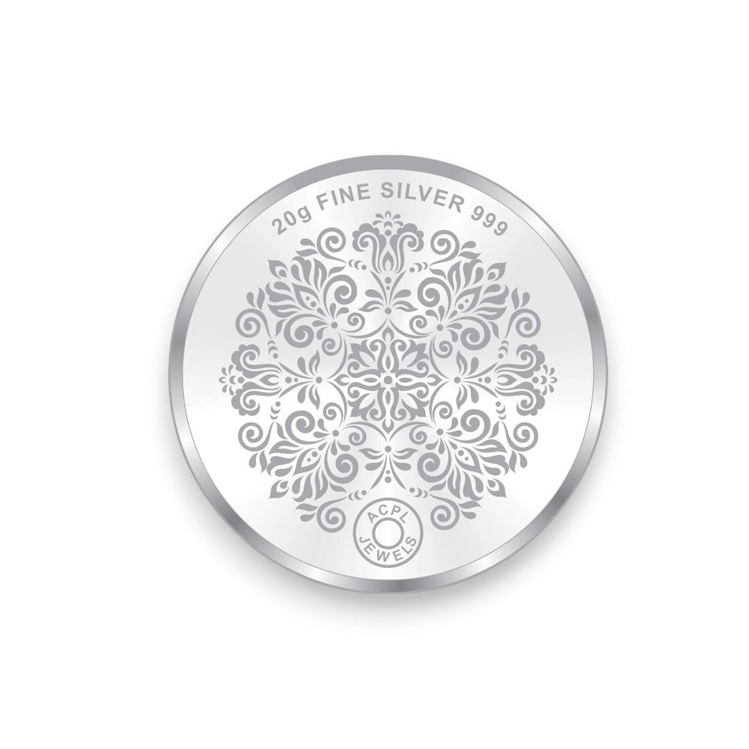 Taraash 999 Purity 20 gram Goddess Ashtalakshmi Coin | Silver Coin | Coin For Gifting - Taraash