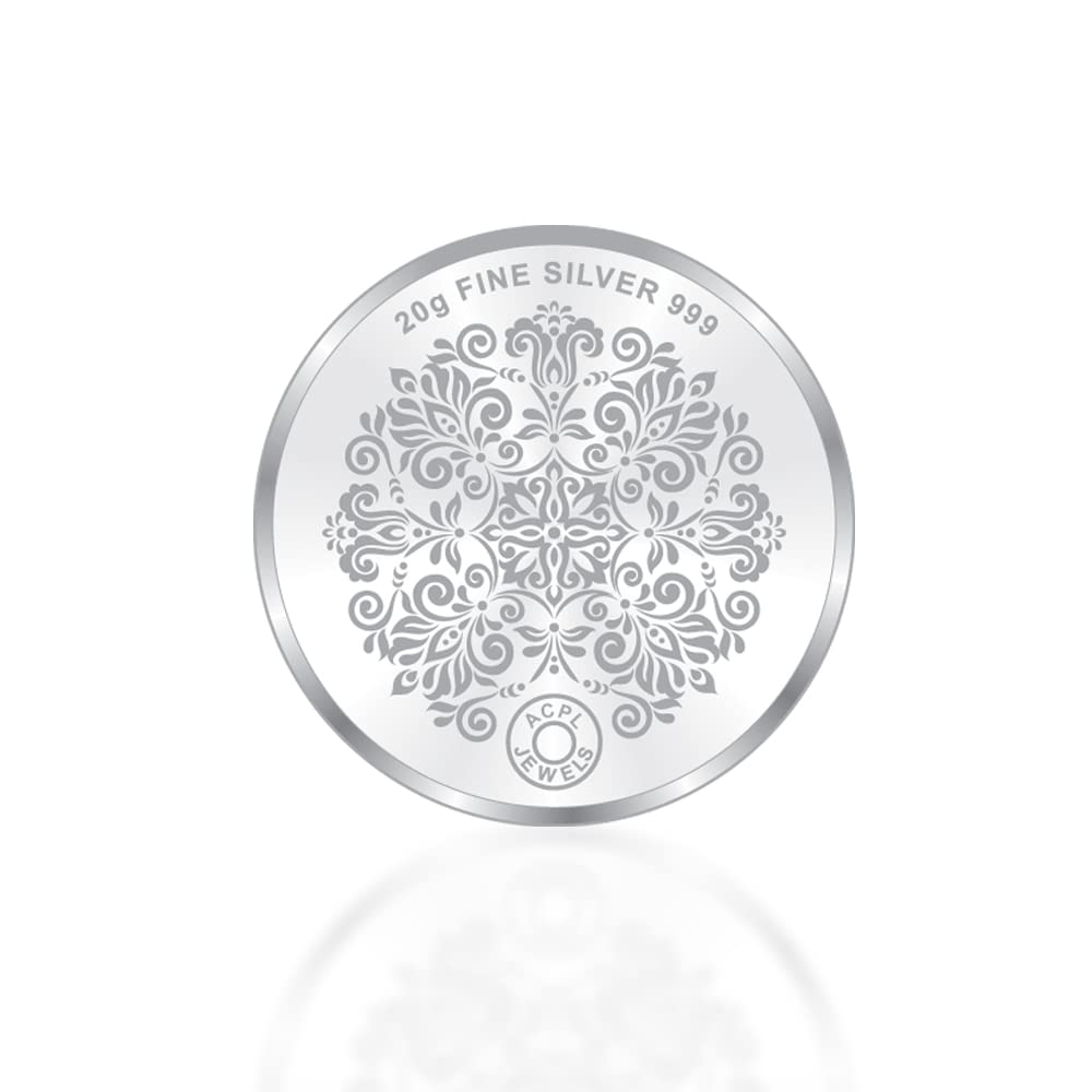Taraash 999 Purity 20 gram Goddess Ashtalakshmi Coin With Packaging By ACPL | Silver Coin | Coin For Gifting - Taraash