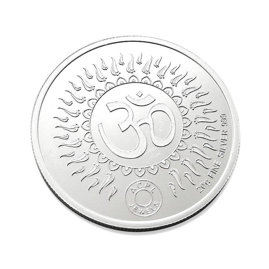 Taraash 999 Purity 20 gram Plain Lord Ganesh Silver Coin By ACPL - Taraash