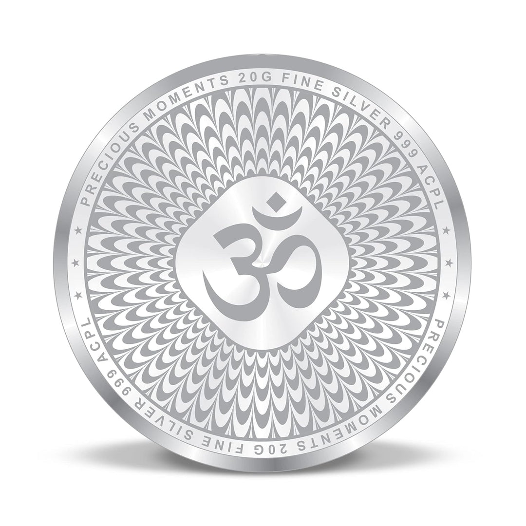 Taraash 999 Purity 20 grams Laxmi Ganesh Saraswati Silver Coin By ACPL - Taraash