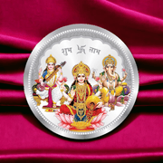 Taraash 999 Purity 20 grams Laxmi Ganesha Saraswati Silver Coin By ACPL - Taraash