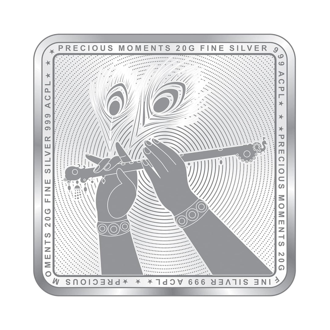 Taraash 999 Purity 20 grams Radha Krishna Silver Coin By ACPL - Taraash