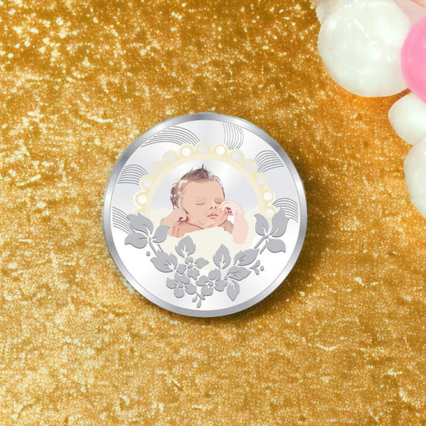 Taraash 999 Purity 20gm Best Wishes New born baby Silver Coin By ACPL - Taraash
