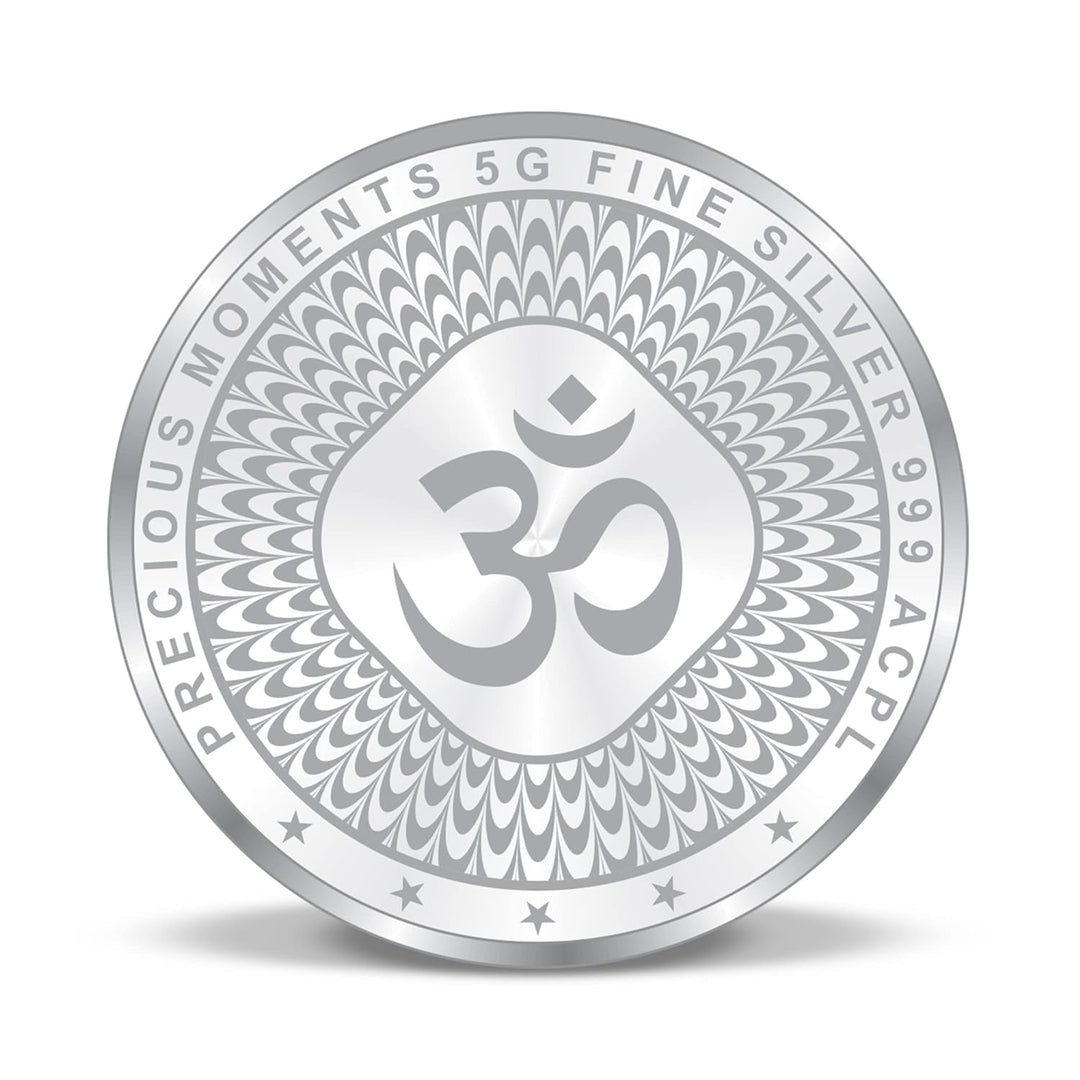 Taraash 999 Purity 5 grams Laxmi Ganesh Saraswati Silver Coin By ACPL - Taraash