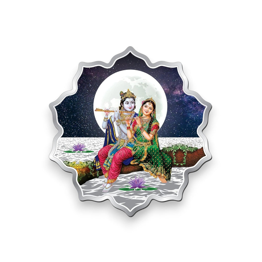 Taraash 999 Purity 50 gm Radha Krishna Silver Coin By ACPL - Taraash