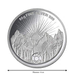 Load image into Gallery viewer, Taraash 999 Purity 50 gm Sunrise Gayatri Mantra Silver Coin By ACPL - Taraash
