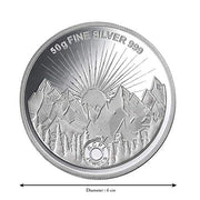 Taraash 999 Purity 50 gm Sunrise Gayatri Mantra Silver Coin By ACPL - Taraash