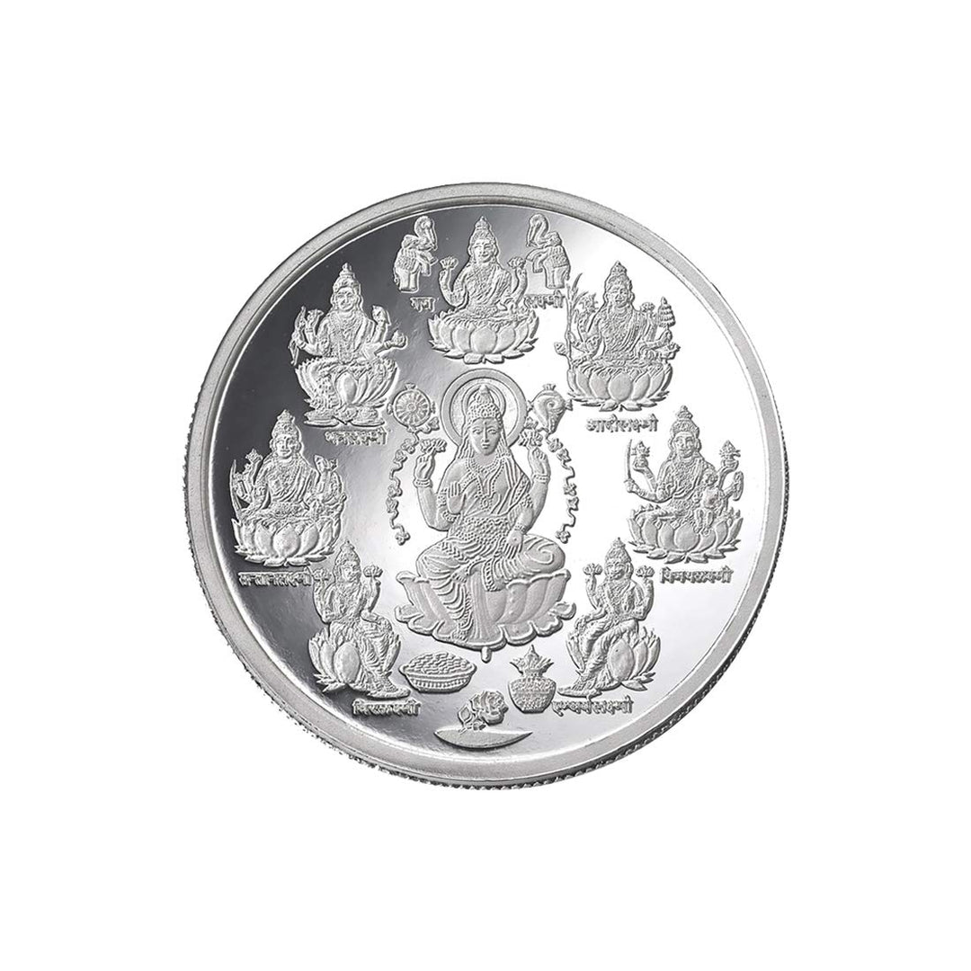 Taraash 999 Silver 10 gram Goddess Ashta Lakshmi Coin With Gift Packaging By ACPL - Taraash