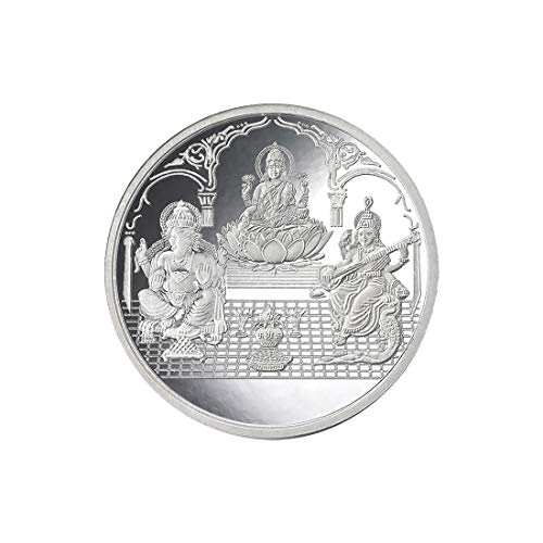 Taraash 999 Silver 10 gram Laxmi, Ganesh & Saraswati Coin By ACPL - Taraash