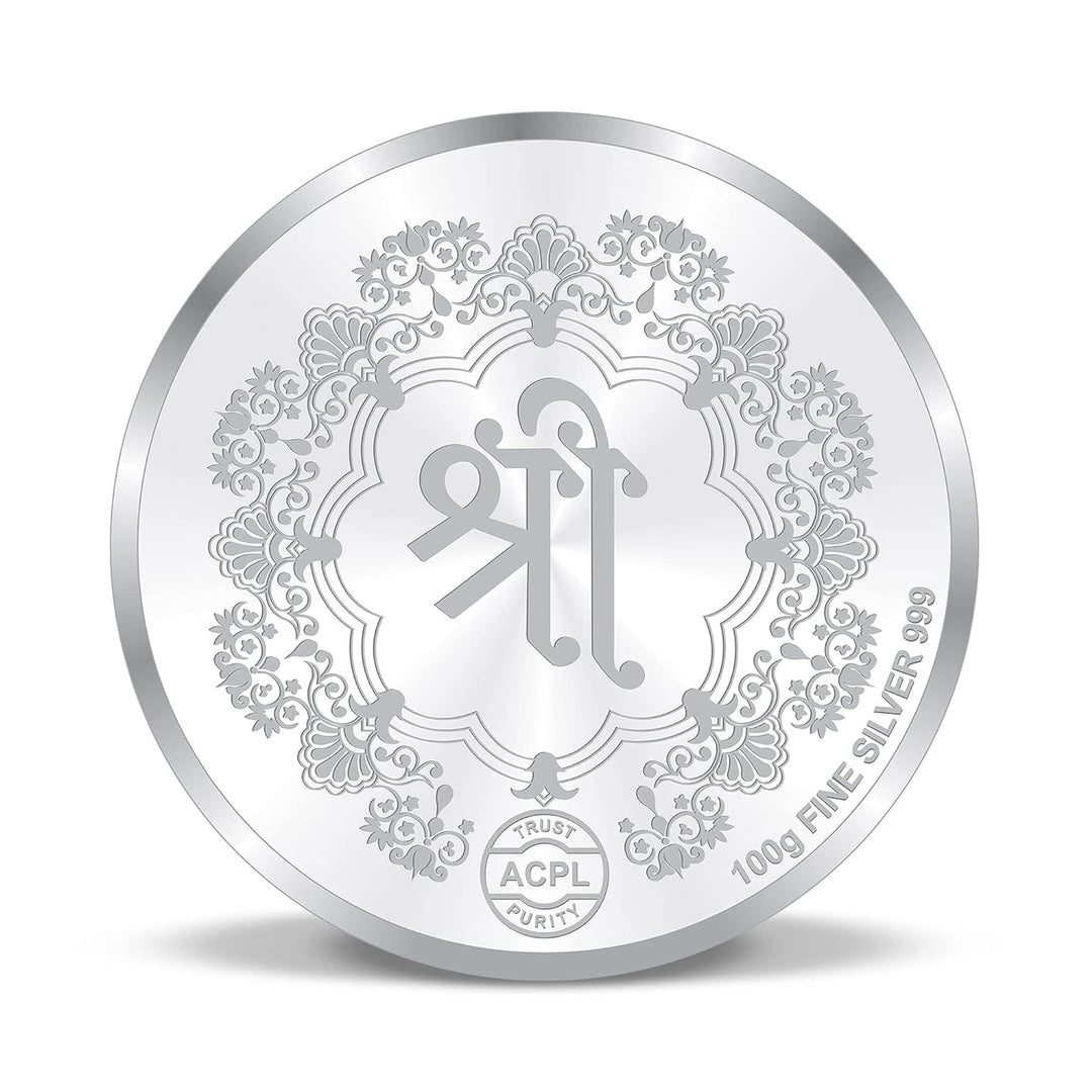 Taraash 999 Silver 100 gram Goddess Ashta Lakshmi Coin By ACPL - Taraash