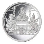 Load image into Gallery viewer, Taraash 999 Silver 100 gram Laxmi, Ganesh &amp; Saraswati Coin By ACPL - Taraash