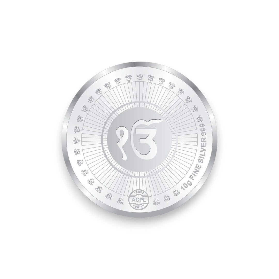 Taraash 999 Silver 10gram Guru Nanak Dev ji Coin By ACPL - Taraash