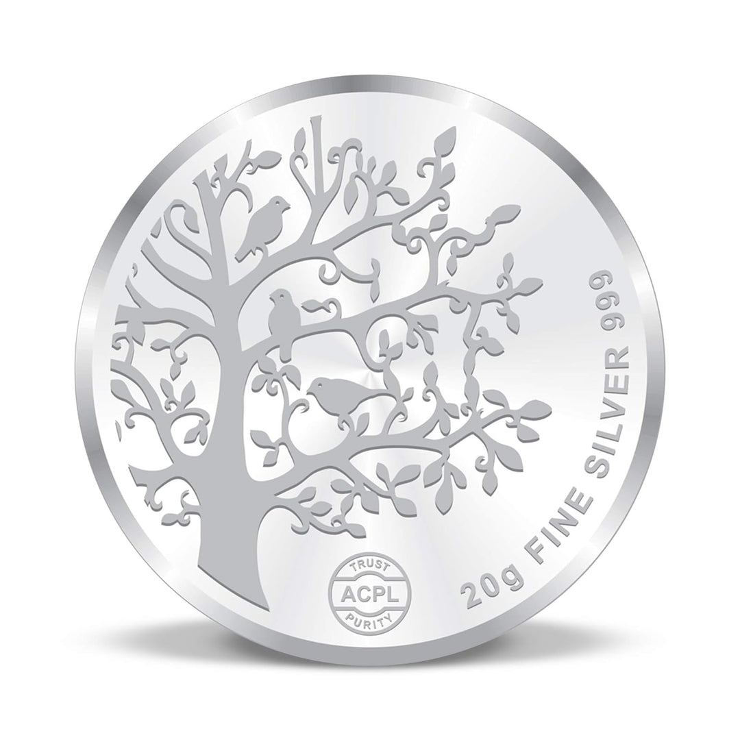 Taraash 999 Silver 20 gram Banyan Tree Coin By ACPL - Taraash
