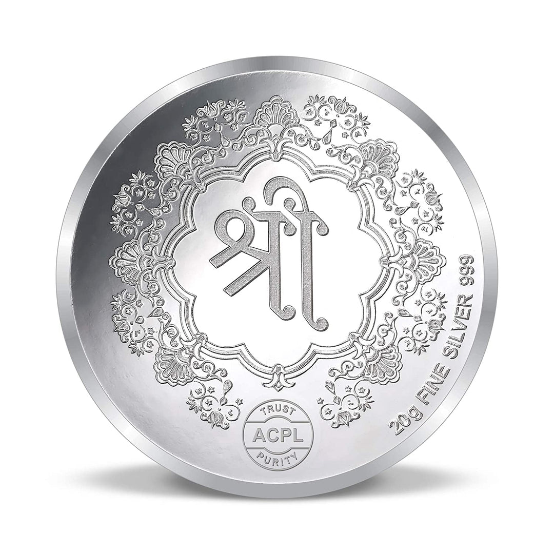 Taraash 999 Silver 20 gram Godess Ashta Lakshmi Coin By ACPL - Taraash