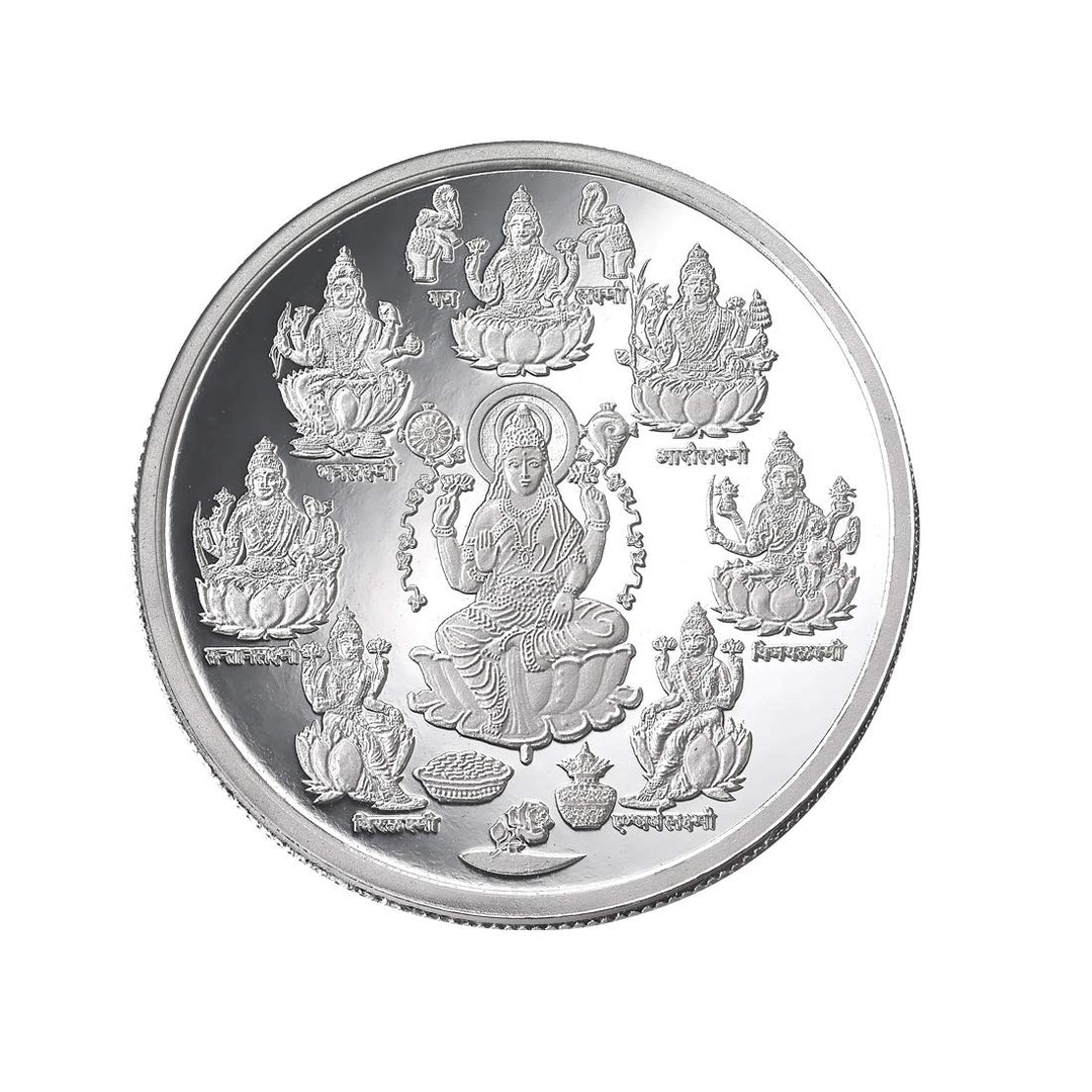Taraash 999 Silver 20 gram Godess Ashta Lakshmi Coin With Gift Packaging By ACPL - Taraash