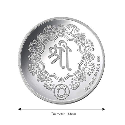 Taraash 999 Silver 20 gram Laxmi, Ganesh & Saraswati Coin By ACPL - Taraash