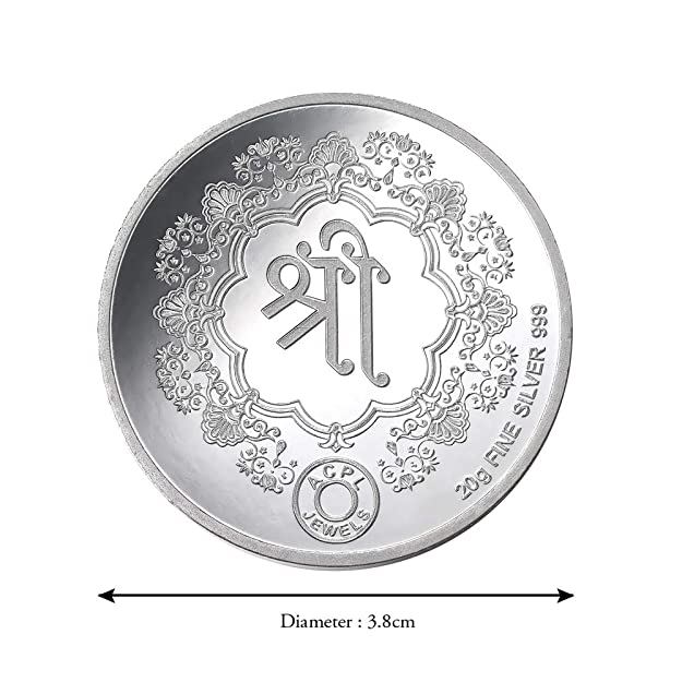 Taraash 999 Silver 20 gram Laxmi, Ganesh & Saraswati Coin With Gift Packaging By ACPL - Taraash