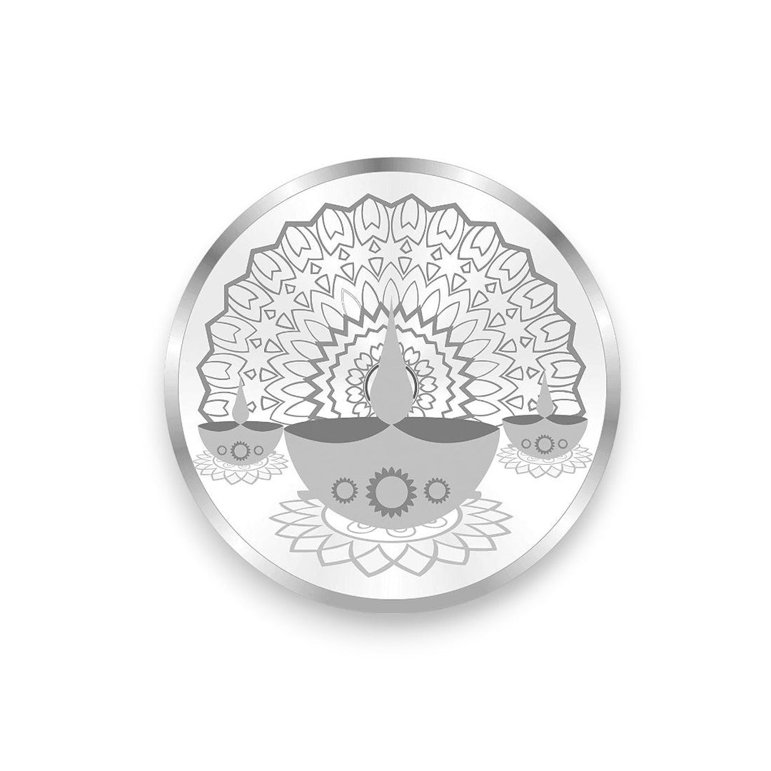 Taraash 999 Silver 50 gram Diya Coin Spreading Light and Prosperity By ACPL - Taraash