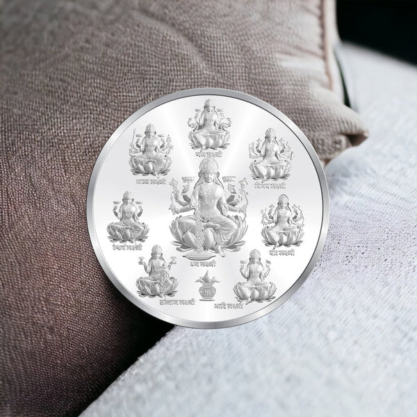 Taraash 999 Silver 50 gram Goddess Ashta Lakshmi Coin By ACPL - Taraash