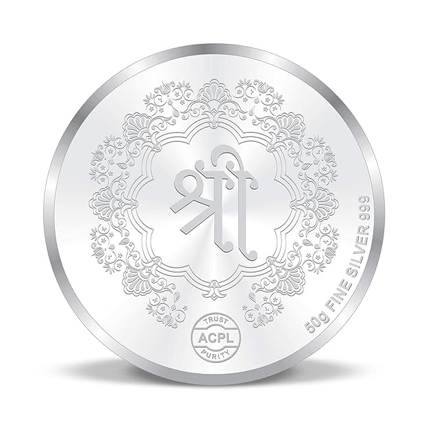 Taraash 999 Silver 50 gram Godess Ashta Lakshmi Coin With Gift Packaging By ACPL - Taraash