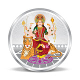 Taraash 999 Silver Colorful Godess Durga Mata 10 Gram Coin For Gifting CF23R1G10W - Taraash