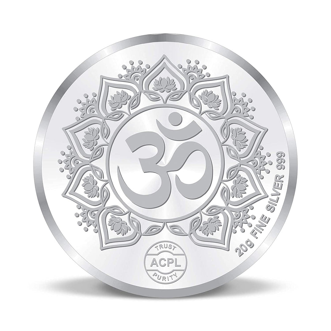 Taraash 999 Silver Colorful Godess Durga Mata 20 Gram Coin For Gifting CF23R1G20W - Taraash