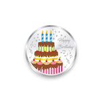 Load image into Gallery viewer, Taraash 999 silver enamel cake design happy birthday 20 gms coin for gifting by ACPL - Taraash
