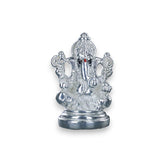 Taraash 999 Silver Ganesha Sitting on Aasan with Farshi in Hands Idol For Gifting - Taraash