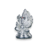 Taraash 999 Silver Ganesha Sitting on Aasan with Farshi in Hands Idol For Gifting - Taraash