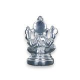 Taraash 999 Silver Ganesha Sitting on Aasan with Farshi in Hands Idol For Gifting - Taraash