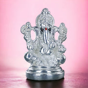 Taraash 999 Silver Ganesha Sitting on Aasan with Farshi in Hands Idol For Gifting - Taraash