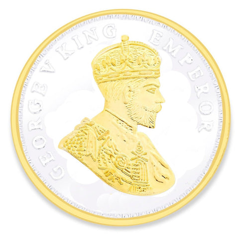Taraash 999 Silver George V King Emperor Two - Tone Coin COIN-GVKG 20G - Taraash