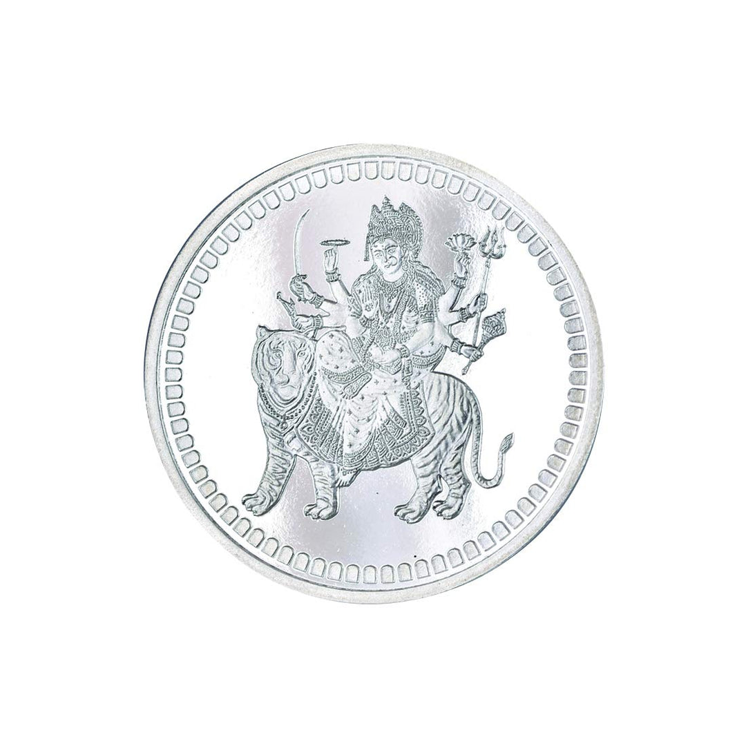 Taraash 999 Silver God Durga Mata 10 Gram Coin CF21R3G10 - Taraash