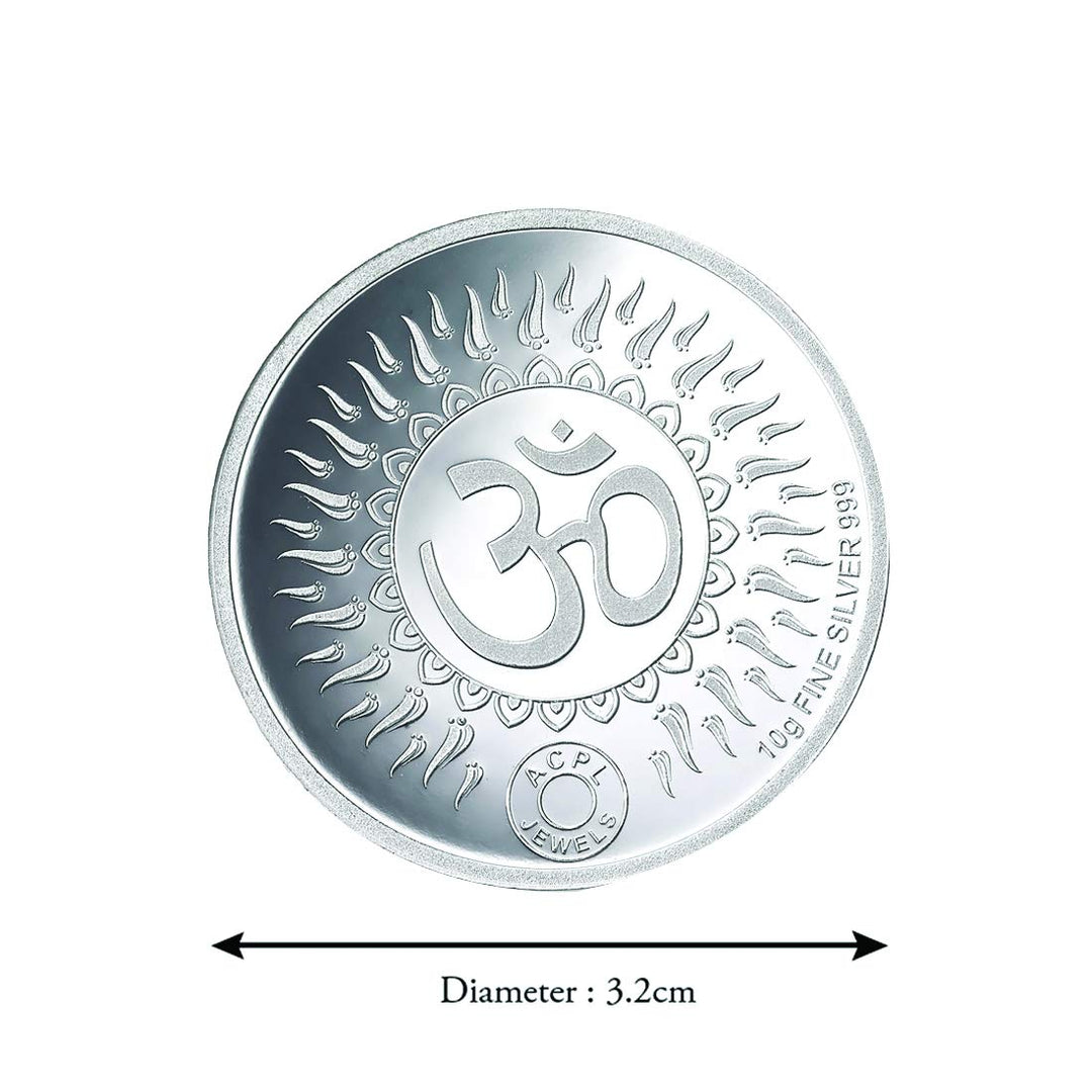 Taraash 999 Silver God Durga Mata 10 Gram Coin CF21R3G10 - Taraash