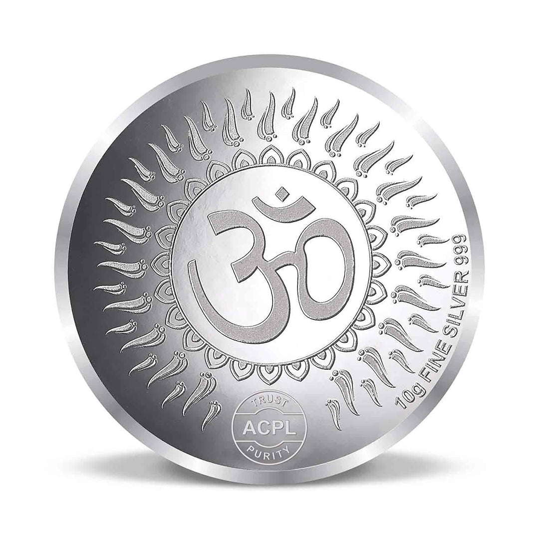 Taraash 999 Silver God Lakshmi Ganesha 10 Gram Coin CF15R3G10W - Taraash