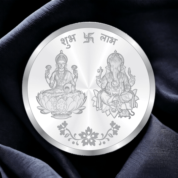 Taraash 999 Silver God Lakshmi Ganesha 100 Gram Coin CF15R3G100W - Taraash