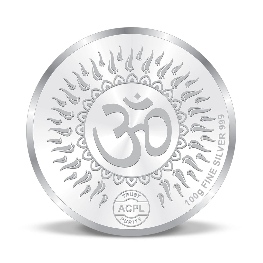 Taraash 999 Silver God Lakshmi Ganesha 100 Gram Coin CF15R3G100W - Taraash