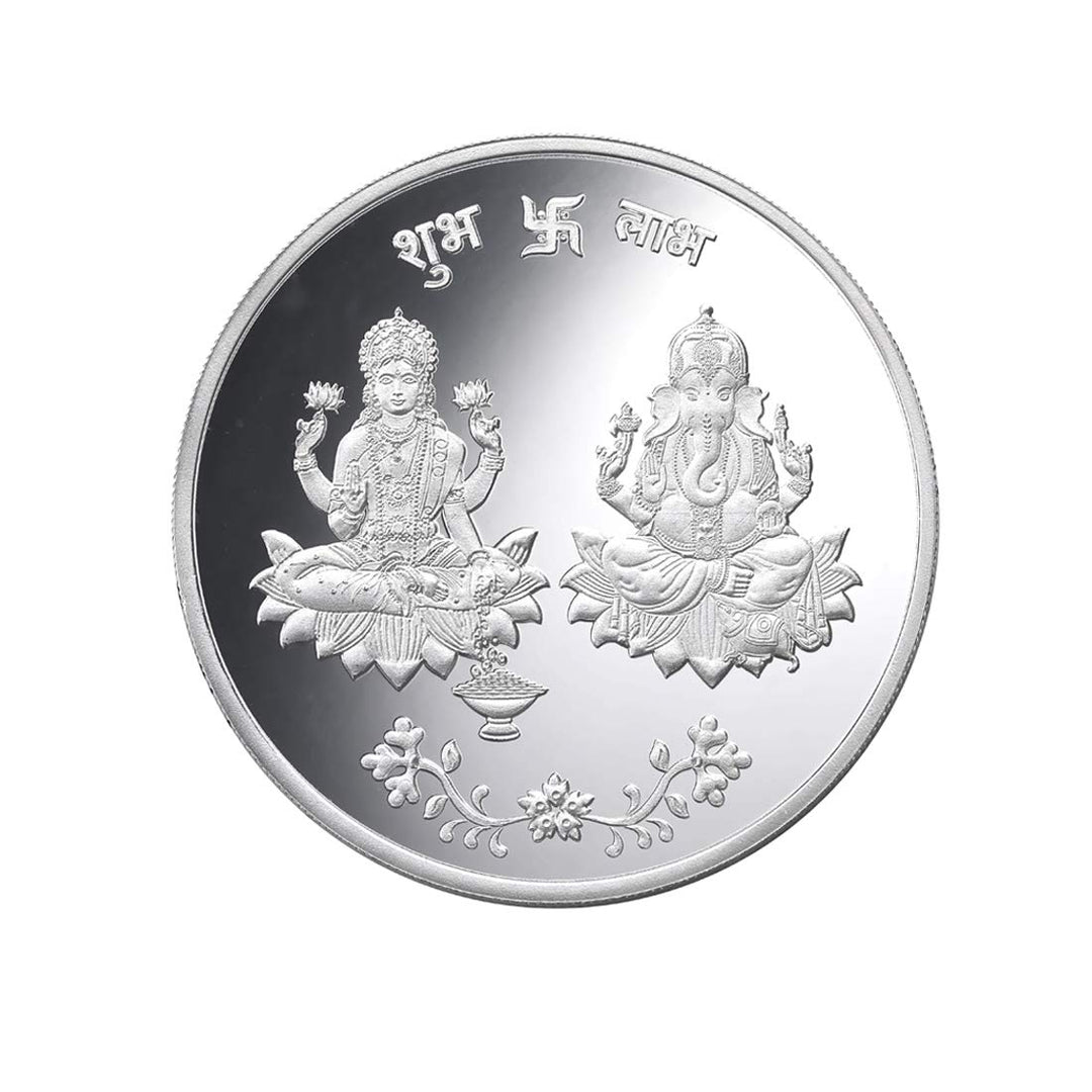 Taraash 999 Silver God Lakshmi Ganesha 20 Gram Coin CF15R3G20 - Taraash