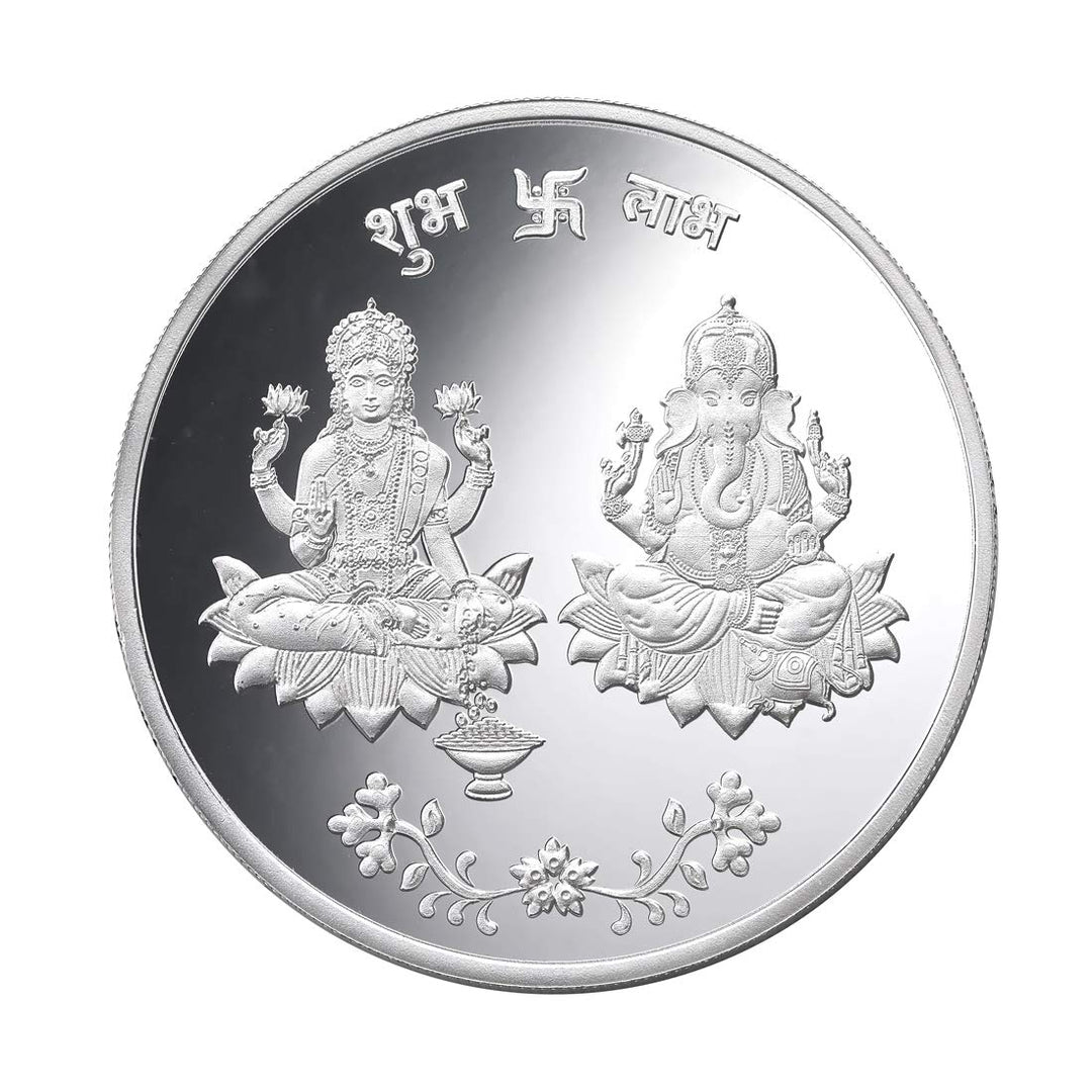 Taraash 999 Silver God Lakshmi Ganesha 50 Gram Coin CF15R1G50 - Taraash