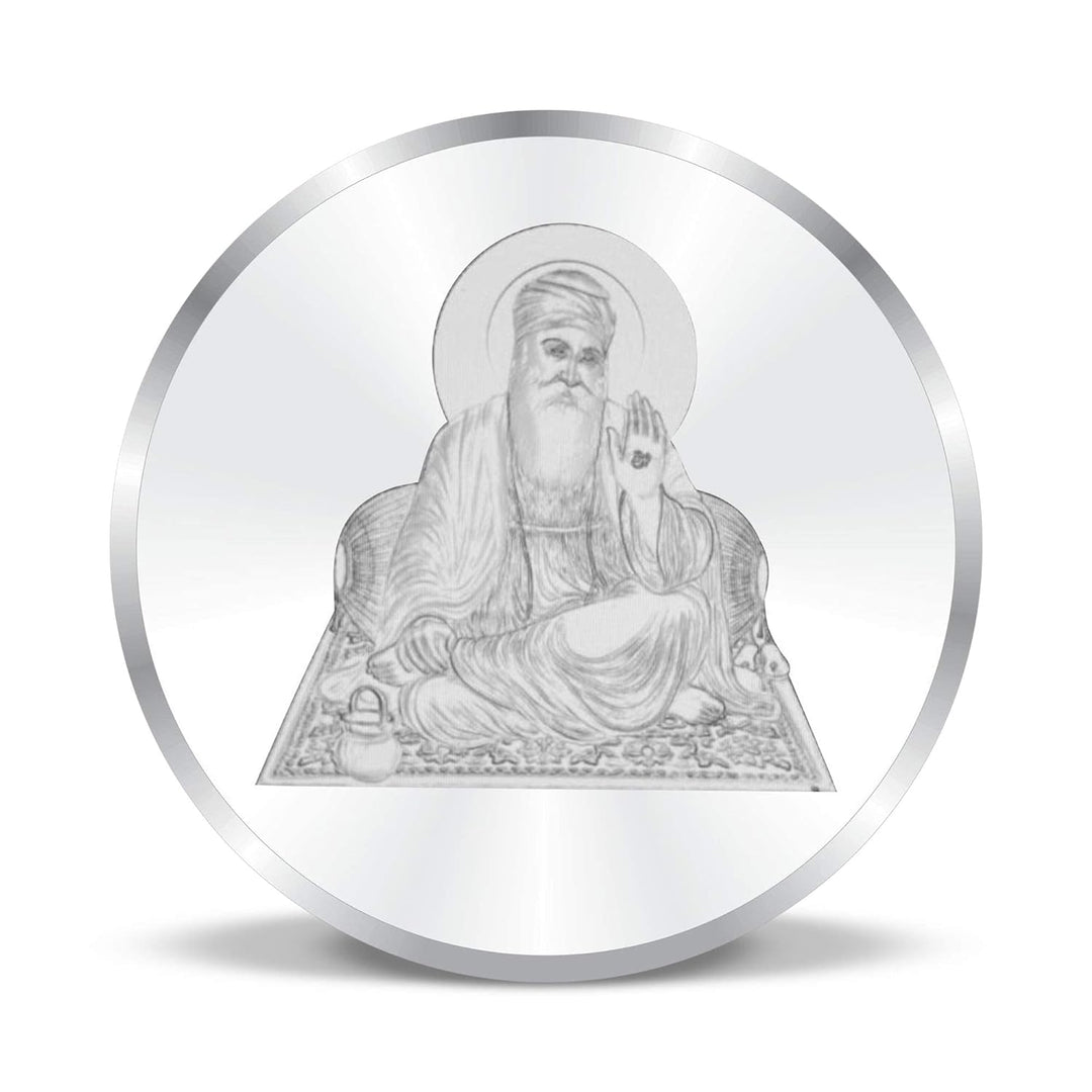 Taraash 999 Silver Guru Nanak Dev ji 20 gm Coin For Gifting - Taraash