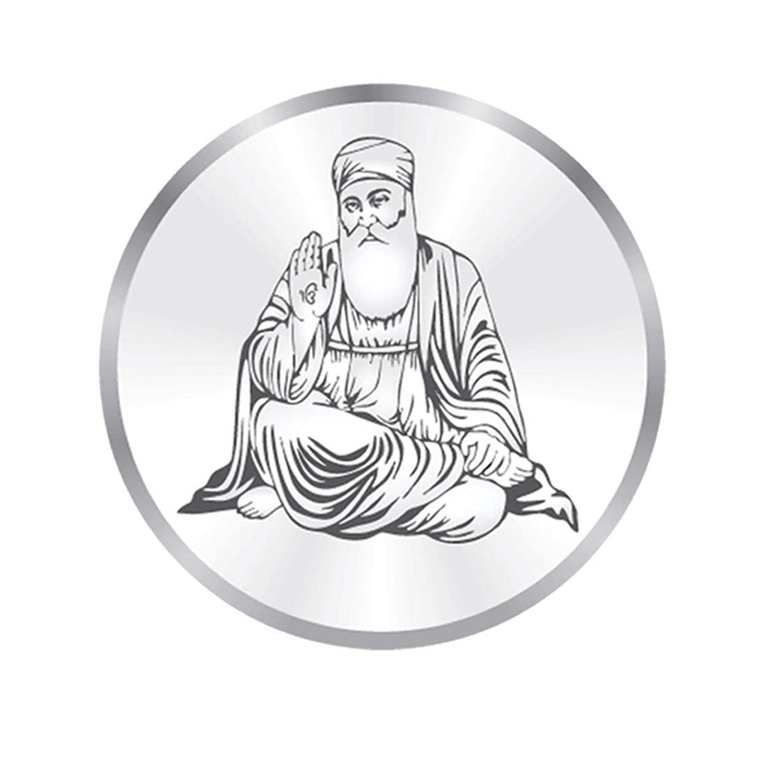 Taraash 999 Silver Guru Nanak Dev ji 20 gm Coin With Gift Packaging By ACPL - Taraash