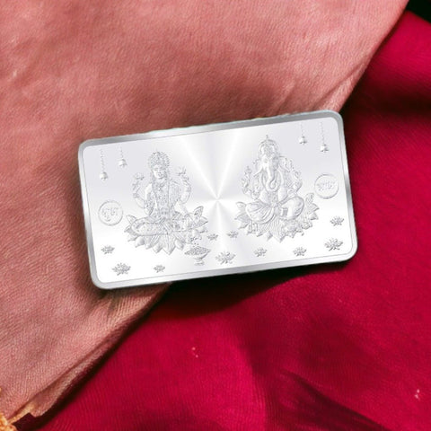 Taraash 999 Silver Lakshmi Ganesha 10 Gram Bar Coin - Taraash