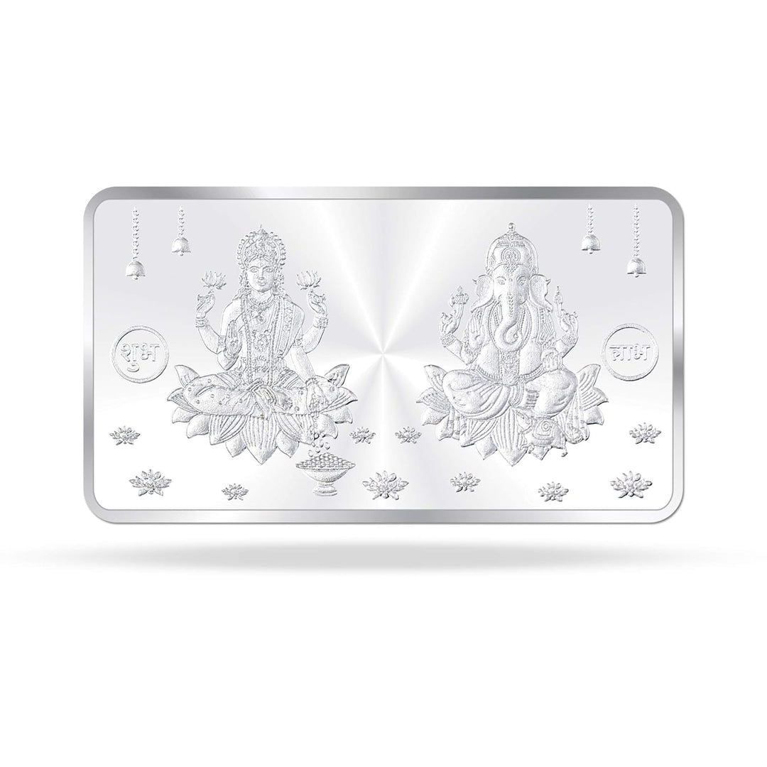 Taraash 999 Silver Lakshmi Ganesha 100 Gram Bar Coin CF16R11G100W - Taraash