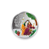 Taraash 999 Silver Multicolor Radha Krishna 50 Gram Coin CF26R9G50W - Taraash