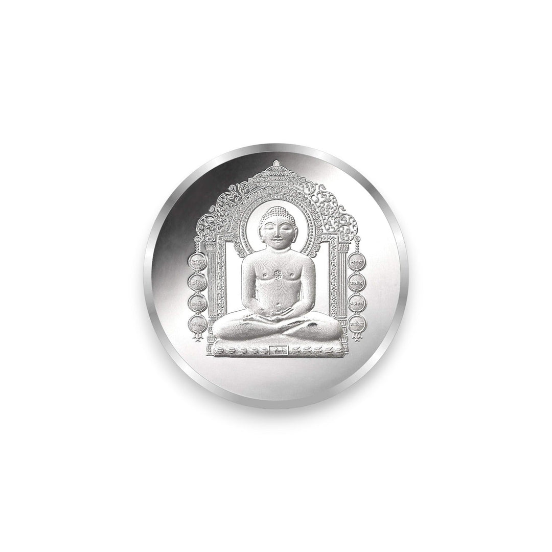 Taraash 999 Silver Plain Mahavir 10 gm Coin For Gifting - Taraash
