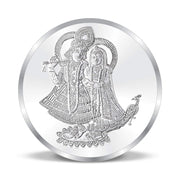 Taraash 999 Silver Radha Krishna 10 Gram Coin CF19R9G10W - Taraash