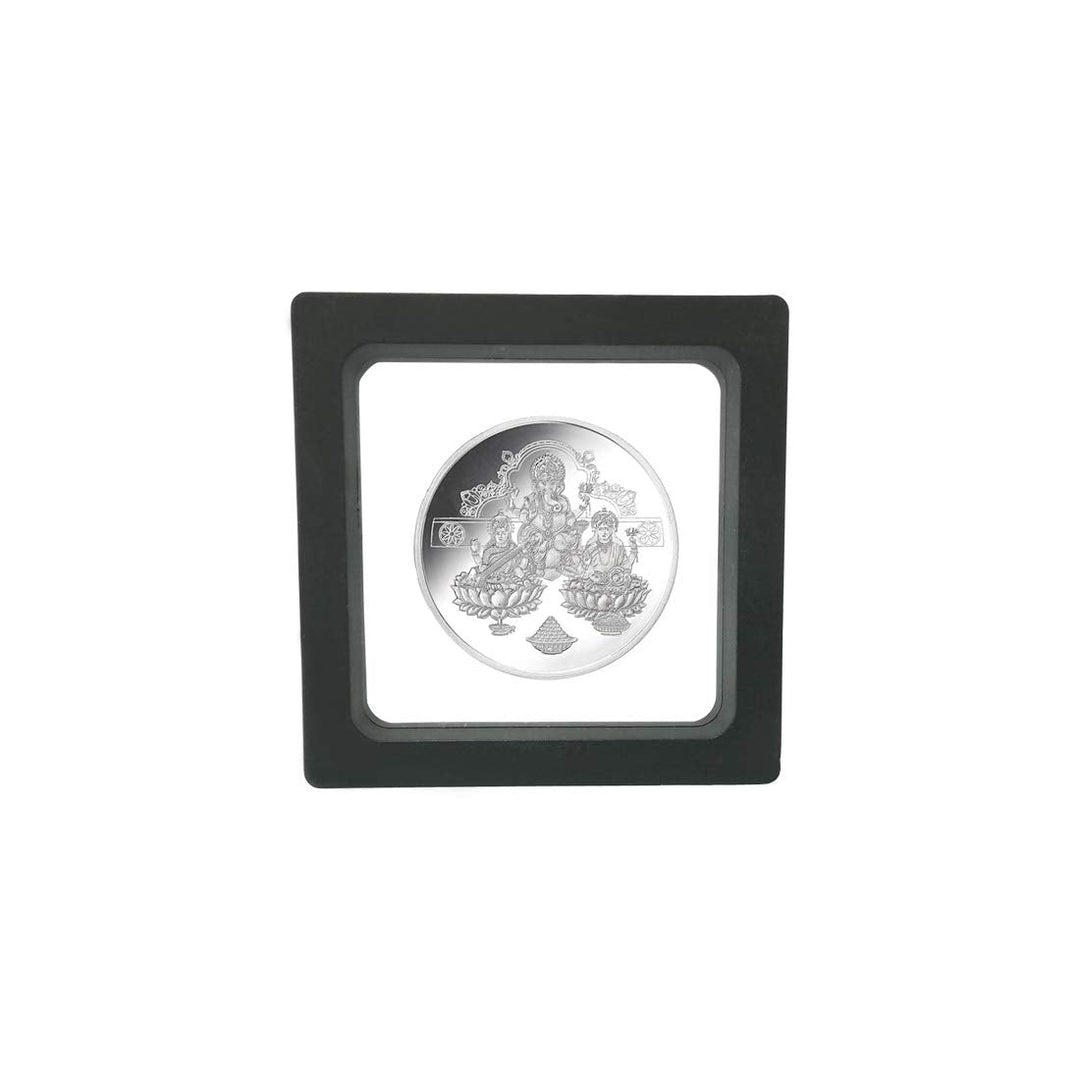 Taraash 999 Silver Trimurti 10gm Coin For Gifting CF30R2G10 With Gift Packaging - Taraash
