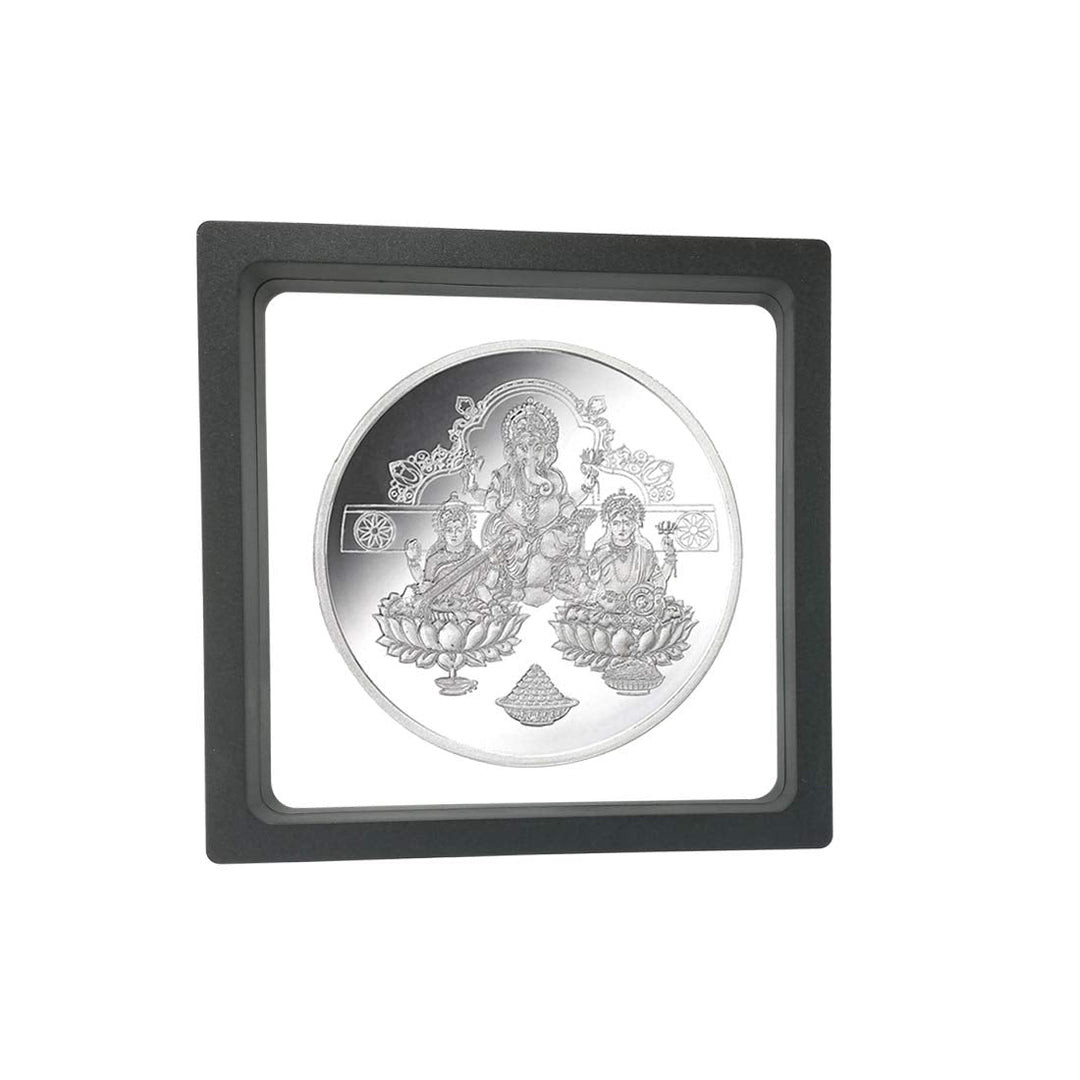 Taraash 999 Silver Trimurti 50gm Coin For Gifting CF30R2G50 With Gift Packaging - Taraash