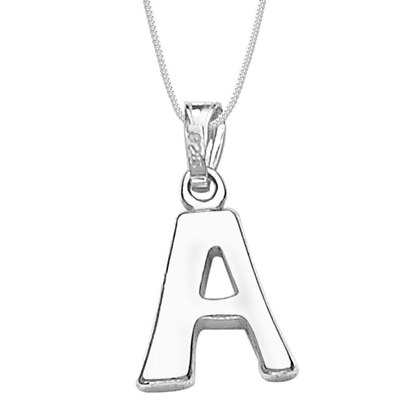 Taraash Alphabet 'A' with 18" Chain 925 Sterling Silver Pendant For Unisex COMBO PD 77 - Taraash